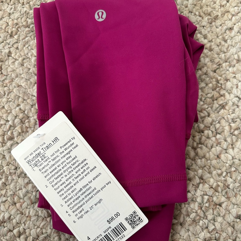 Lululemon Athletica Magenta Leggings Size 4